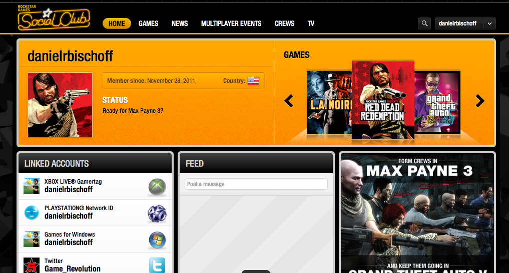 You can now register and rally your Max Payne 3 crew through
