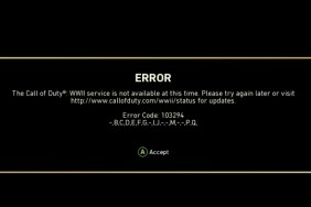 Call of Duty WW2 Error Code 103294