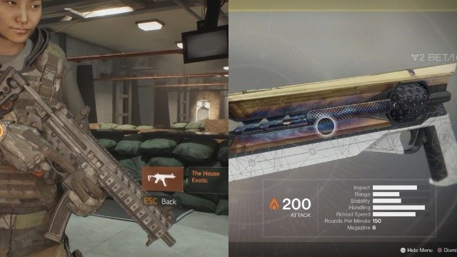 Destiny 2 vs The Division Gear and Weapons
