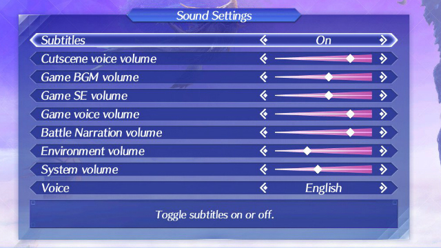 Xenoblade Chronicles 2 Japanese Voice Menu