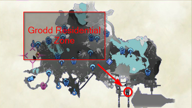 Xenoblade Chronicles 2 Snow-White Rhino Grodd Residential Zone Map