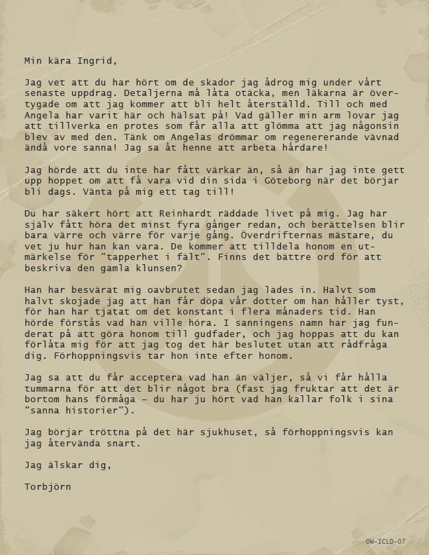 Overwatch Torbjorn Letter