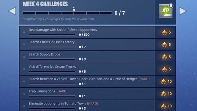 Fortnite Week 4 Challenges