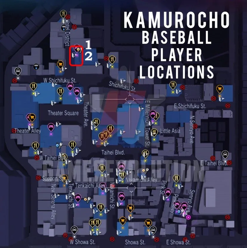 Kamurocho-Baseball-Player-Locations-Map
