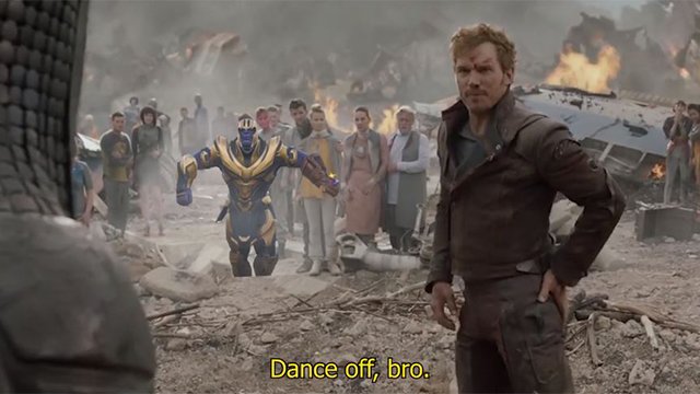 Starlord dance scene from Guardians of the Galaxy ft. Fortnite's dancing Thanos