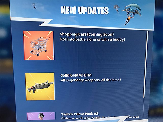 fortnite shopping cart