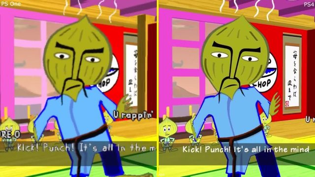 It looks like PS4 Parappa Remastered is the PSP game running under  emulation