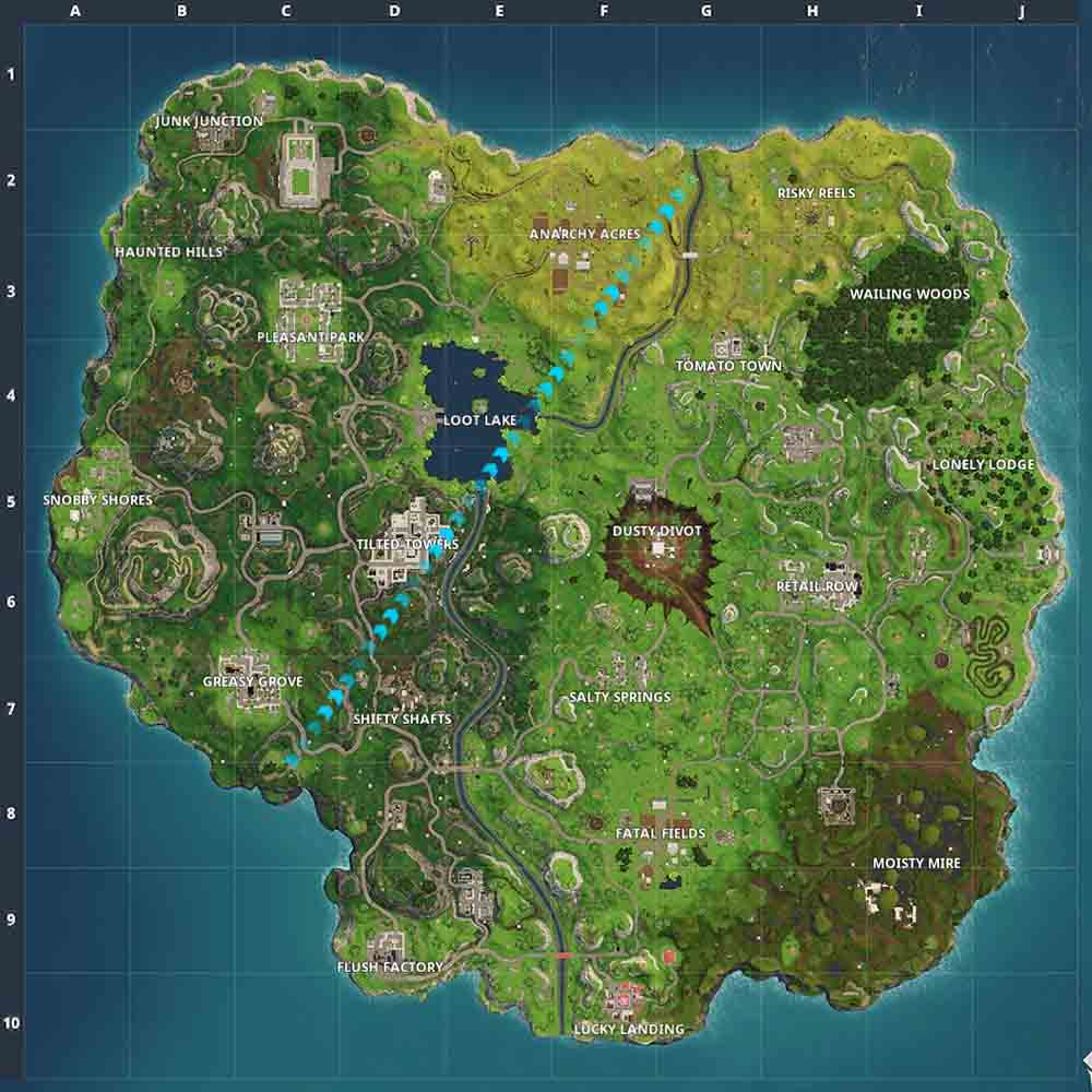 Fortnite Visit the Center of Named Locations