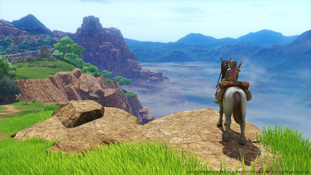 Dragon Quest 11 Review Horse on Cliff
