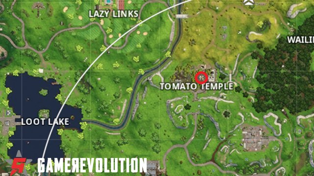 fortnite week 8 challenges road trip temple tower banner location