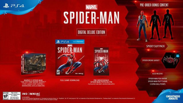 Spider-Man PS4 Pre-Order Bonus Digital Deluxe Edition
