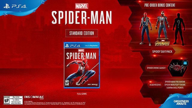 Spider-Man PS4 Pre-Order Bonus Standard Edition