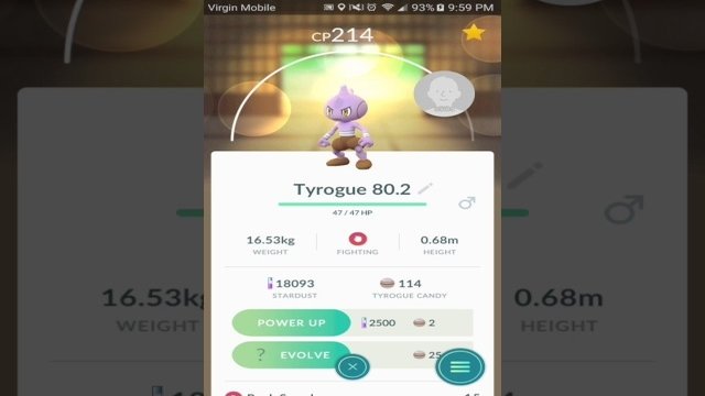 pokemon go tyrogue evolution