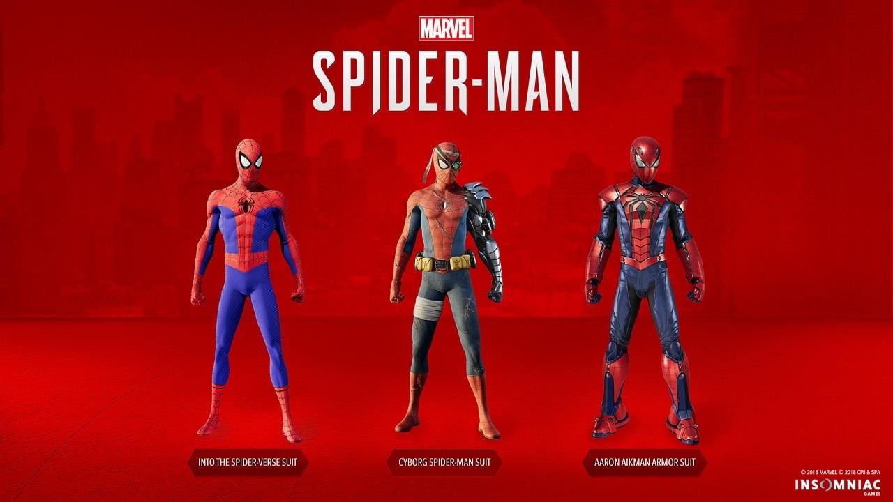 spider-man ps4 suits