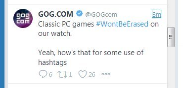 GOG.com tweet in question.