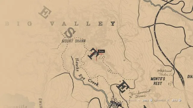 Red Dead Redemption 2 Bigfoot map