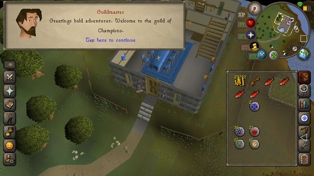 RuneScape Mobile has a smart UI built for touch screens.