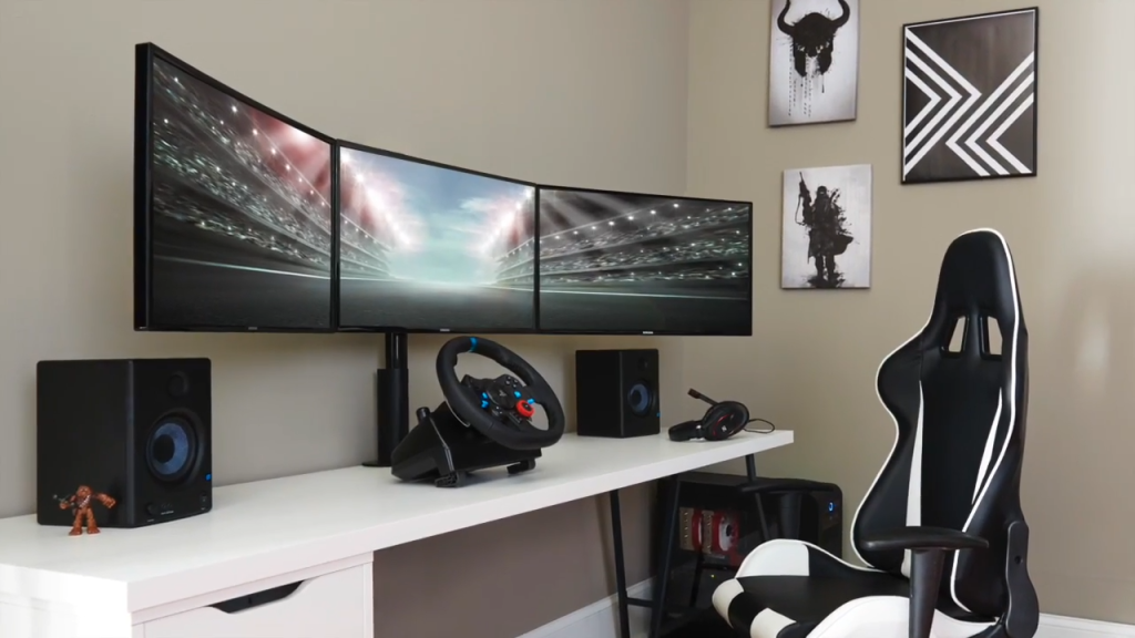 Echogear Triple Monitor Desk Mount Review Three's Company GameRevolution