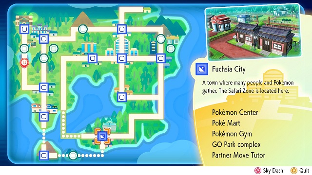 Pokemon Let's Go - Go Park Location MAP
