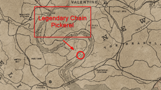 Red Dead Redemption 2 Legendary Chain Pickerel Location