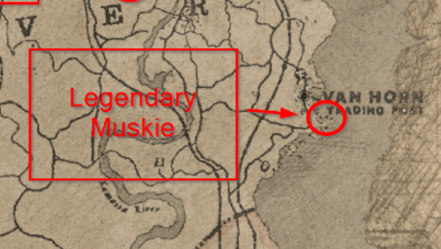 Red Dead Redemption 2 Legendary Muskie Location