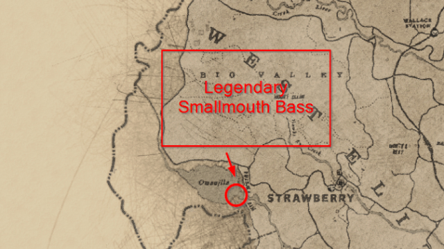 Red Dead Redemption 2 Legendary Smallmouth Bass Location