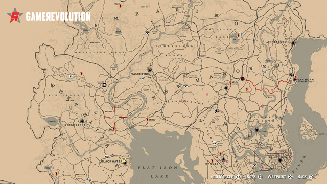 red dead online map