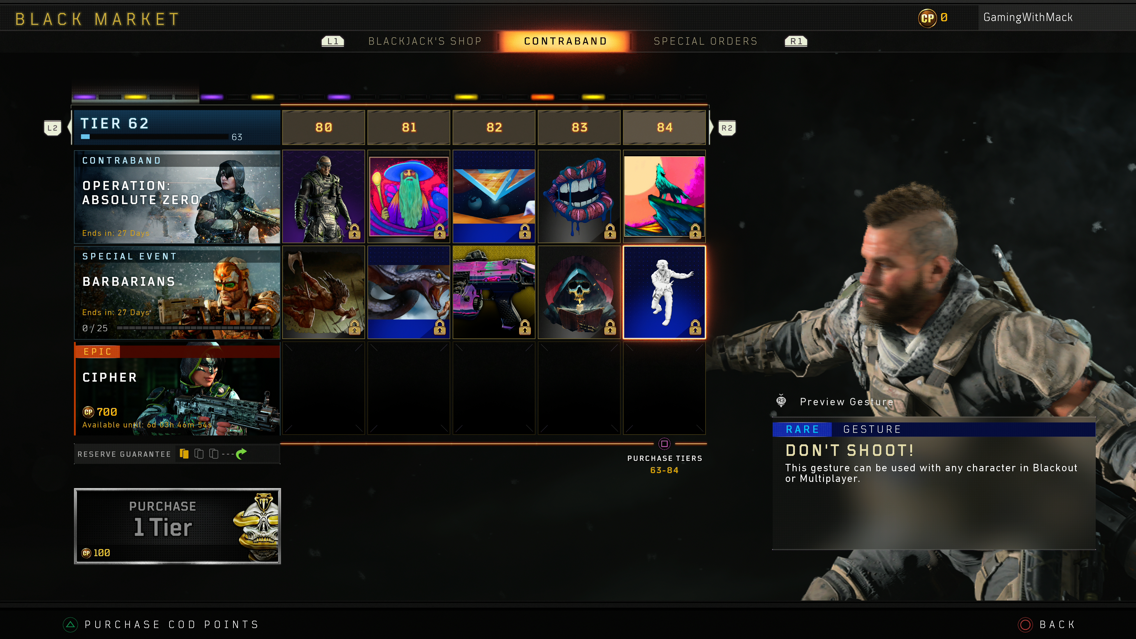 Black Ops 4 Barbarians all tiers rewards black market