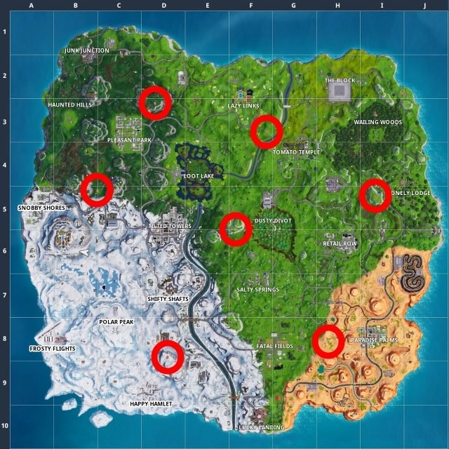 Fortnite Season 7 Week 10 challenges cheat sheet