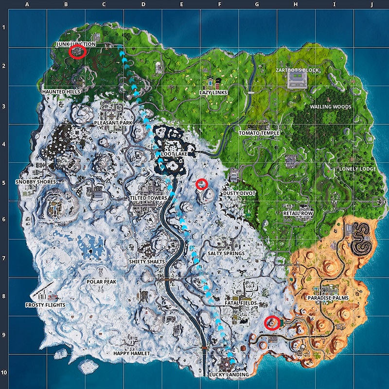 Fortnite season 7 week 9 challenges dance sundial location