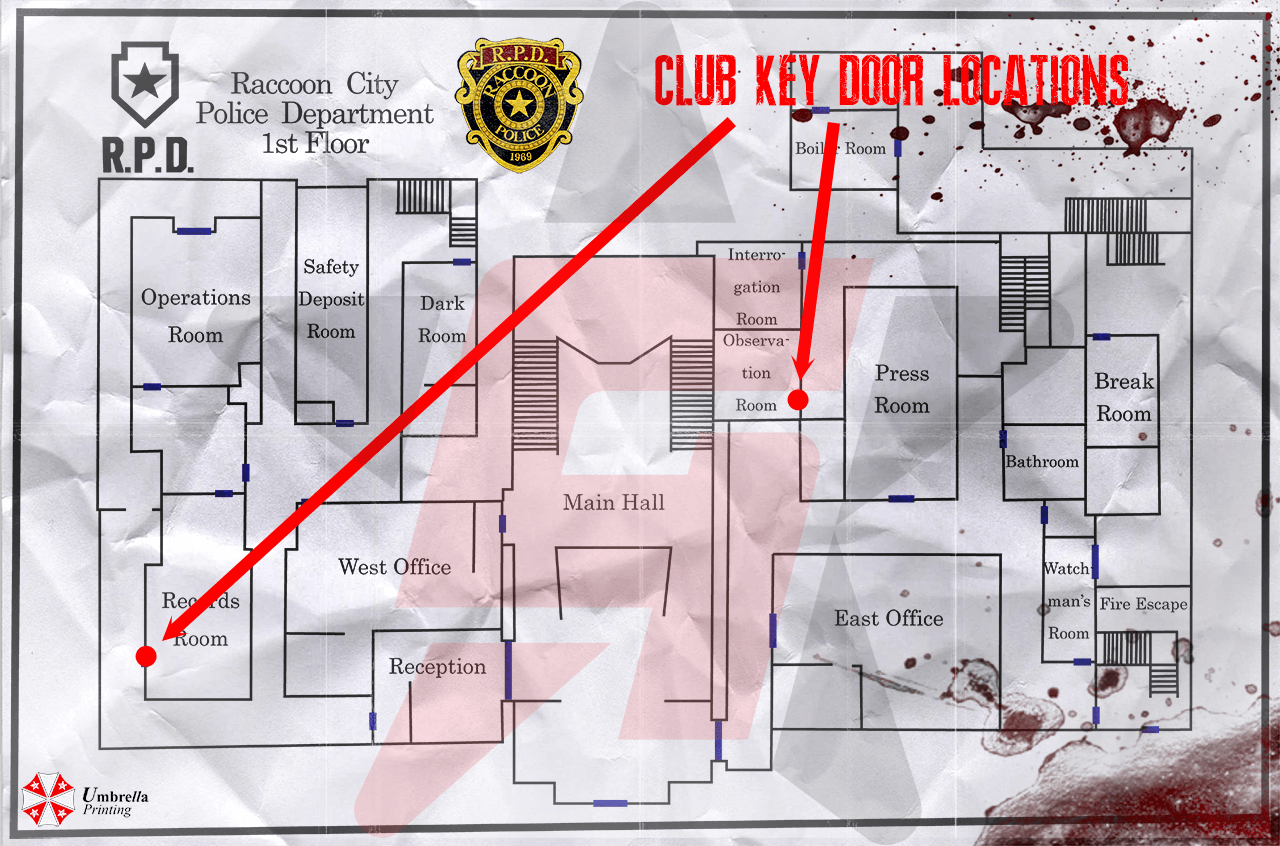 Resident Evil 2 remake Club Key location and Club Key doors