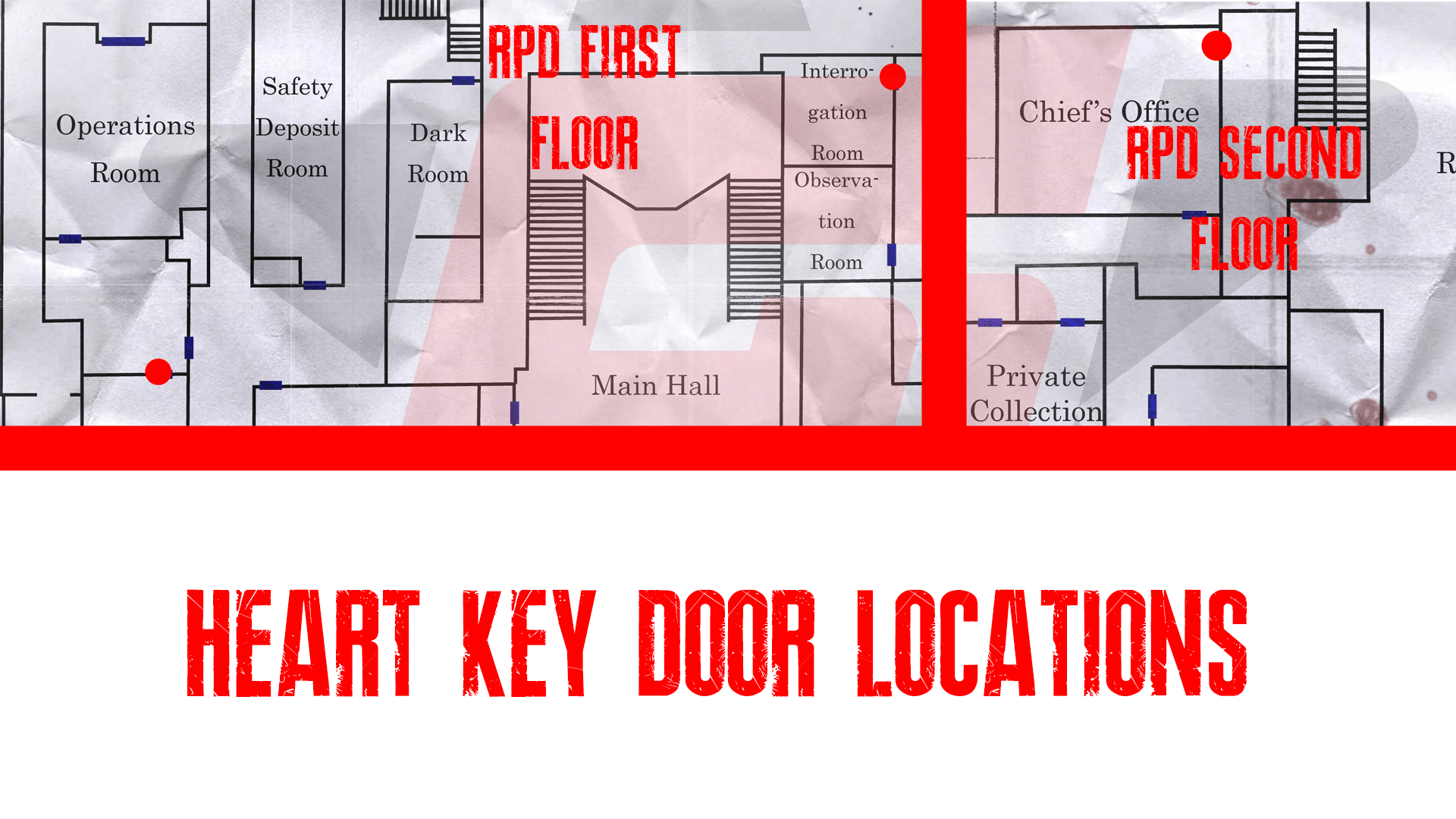 Resident Evil 2 remake Heart Key Door Locations
