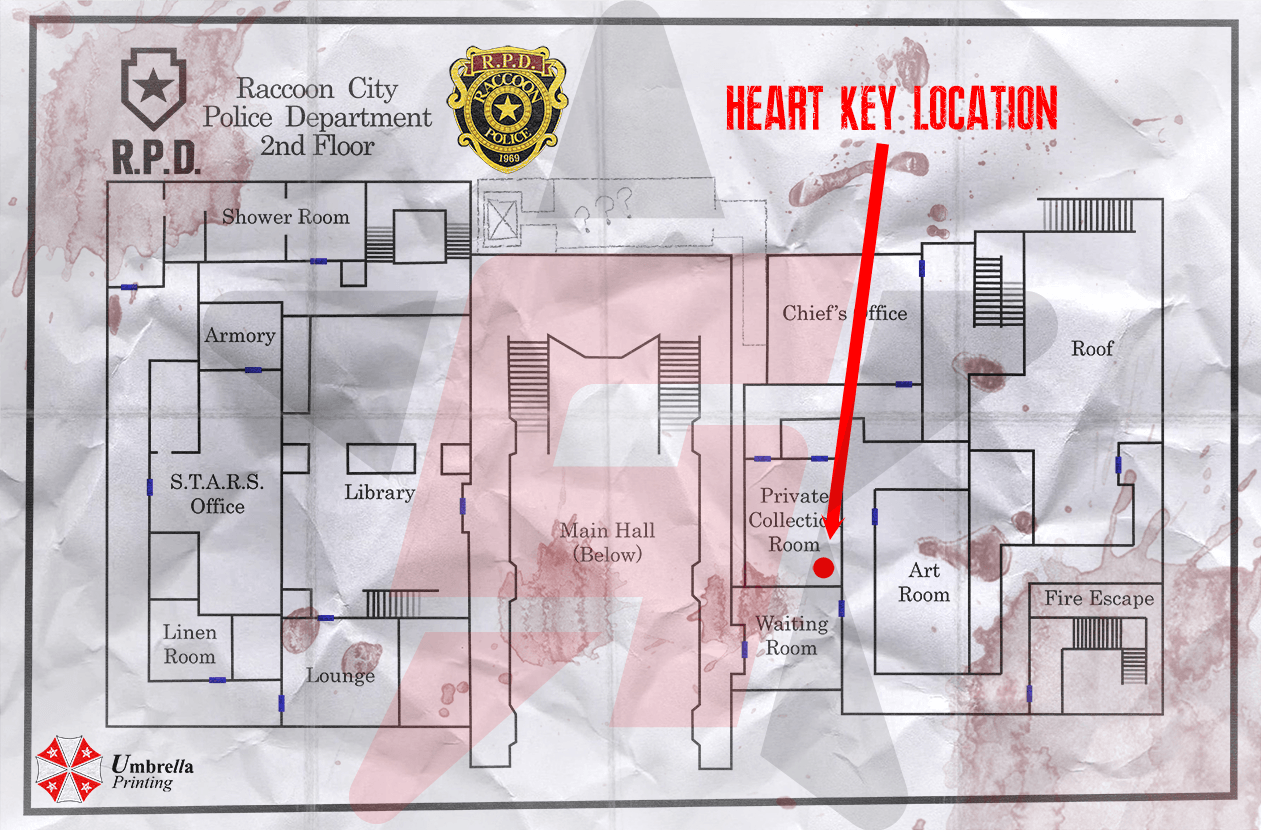 Resident Evil 2 remake Heart Key Location