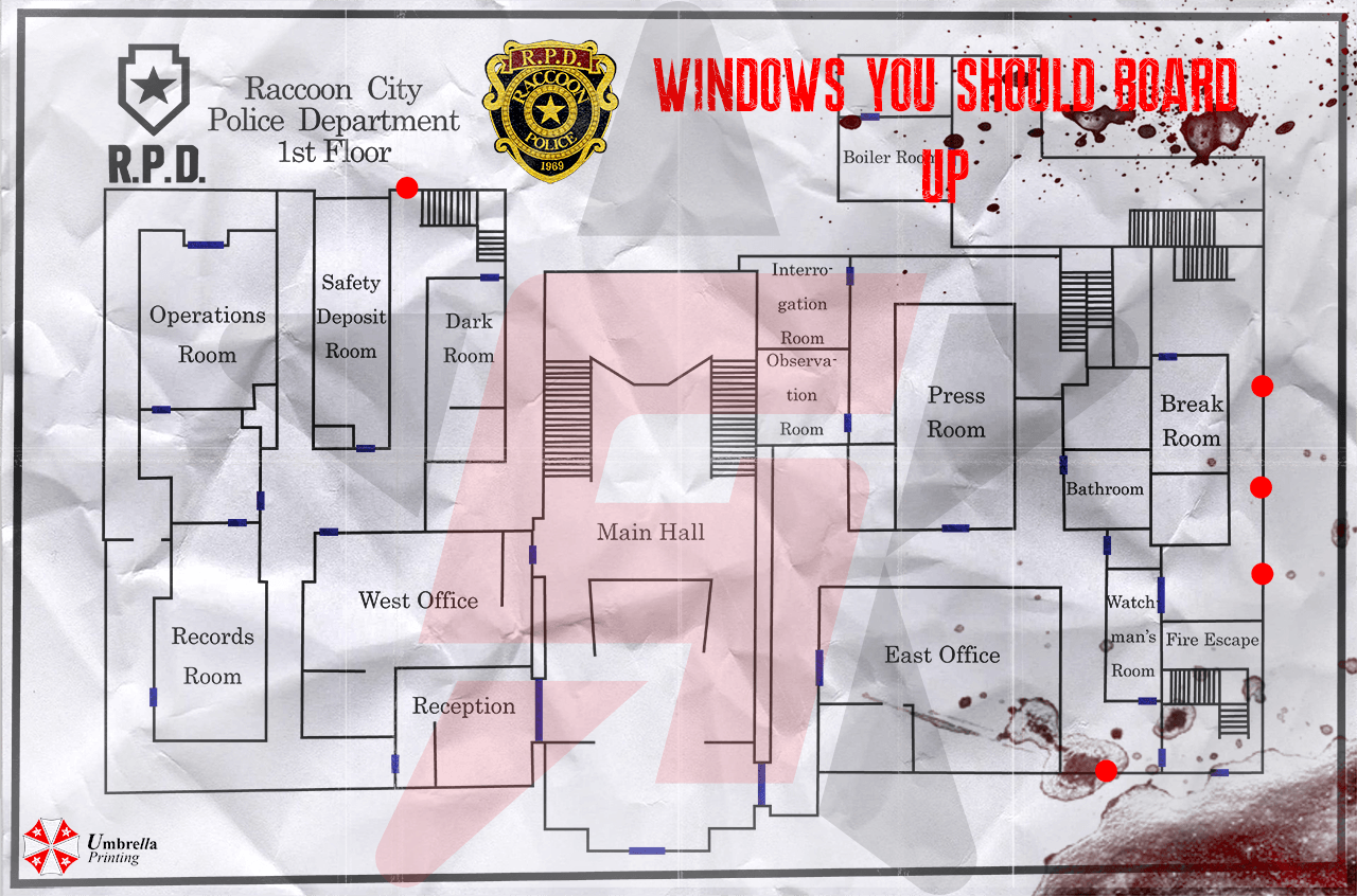 Resident Evil 2 Wooden Board locations What windows should I board up