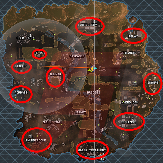 Apex Legends High Tier Loot Locations Map