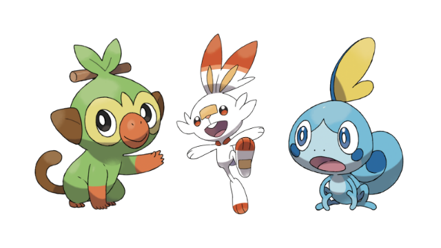 Pokemon Sword and Shield starters and their evolutions