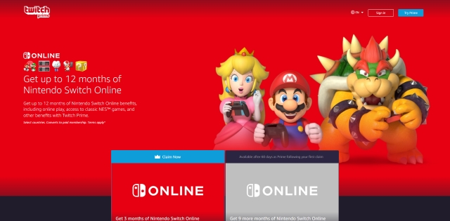 Twitch Prime Nintendo Online