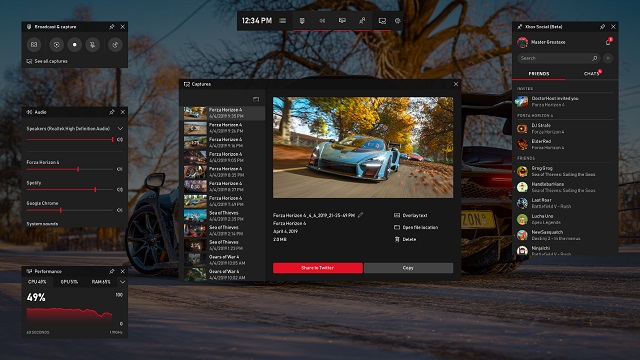 Windows 10 Xbox game bar adds chat and Spotify integration