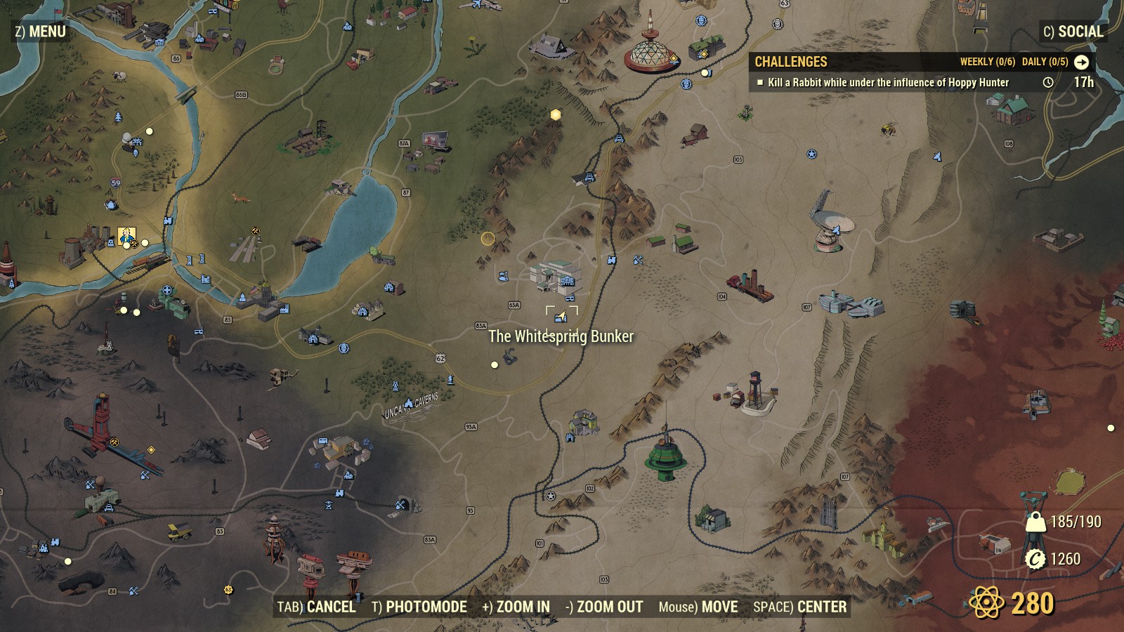 Fallout 76 rabbit location map