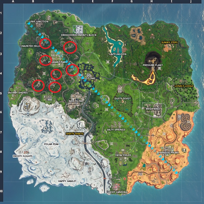 Fortnite Visit Different Turbines in a Single Match