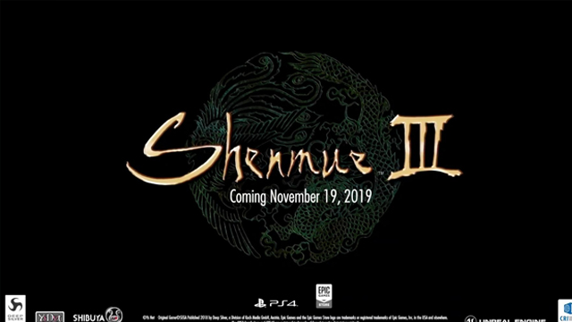 Shenmue 3 Epic Games Store exclusive