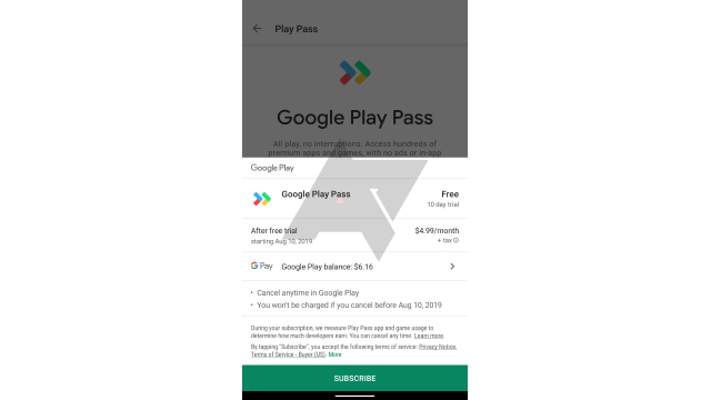 Google Play Pass price