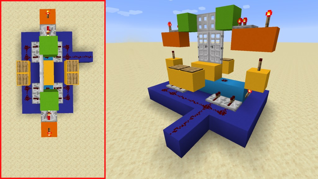 Minecraft Iron Double Doors 1.14 How to build with Redstone