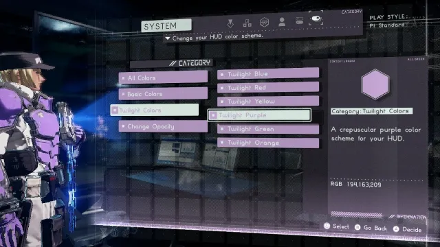 Astral Chain special colors UI HUD