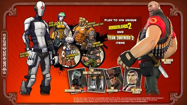 Borderlands 2 Team Fortress 2 Poker Night Items