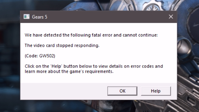 Gears 5 Crashing Error Fix