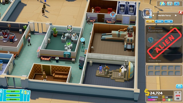 Two Point Hospital Close Encounters Alien Spotted