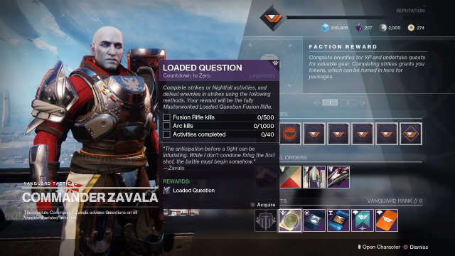 Destiny 2 how to get loaded question