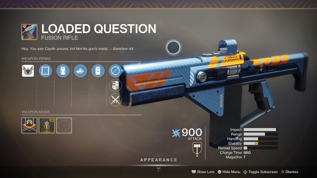 Destiny 2 loaded question perk roll