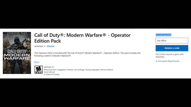 Modern Warfare Operator Edition upgrade